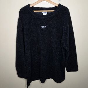 Vintage Reebok Black Cozy Fleece Sweatshirt Size XL
